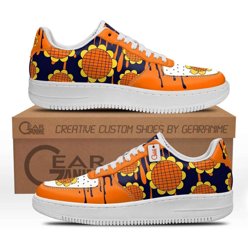 Baskets Anime Luffy Dressrosa Arc en Cuir Chaussures Basses Unisexes One Piece