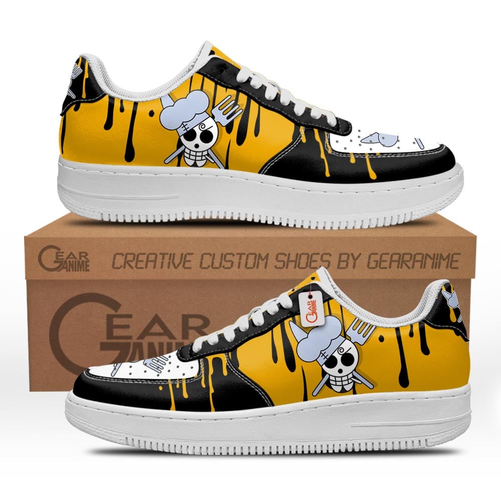 Baskets Anime Sanji Vinsmoke Symbol en Cuir Chaussures Basses Unisexes Anime Manga