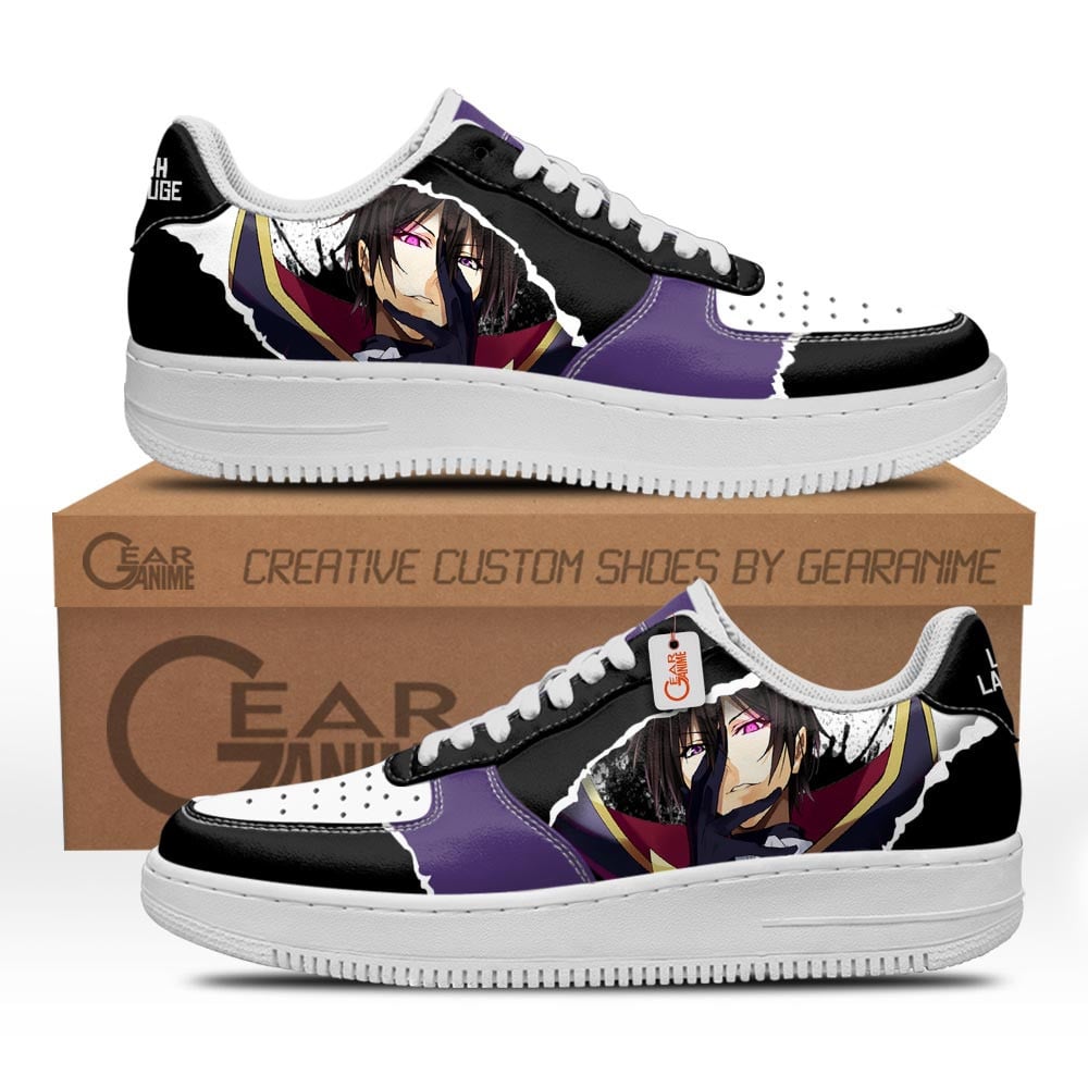 Baskets Anime Lelouch Lamperouge en Cuir Chaussures Basses Unisexes Anime Manga