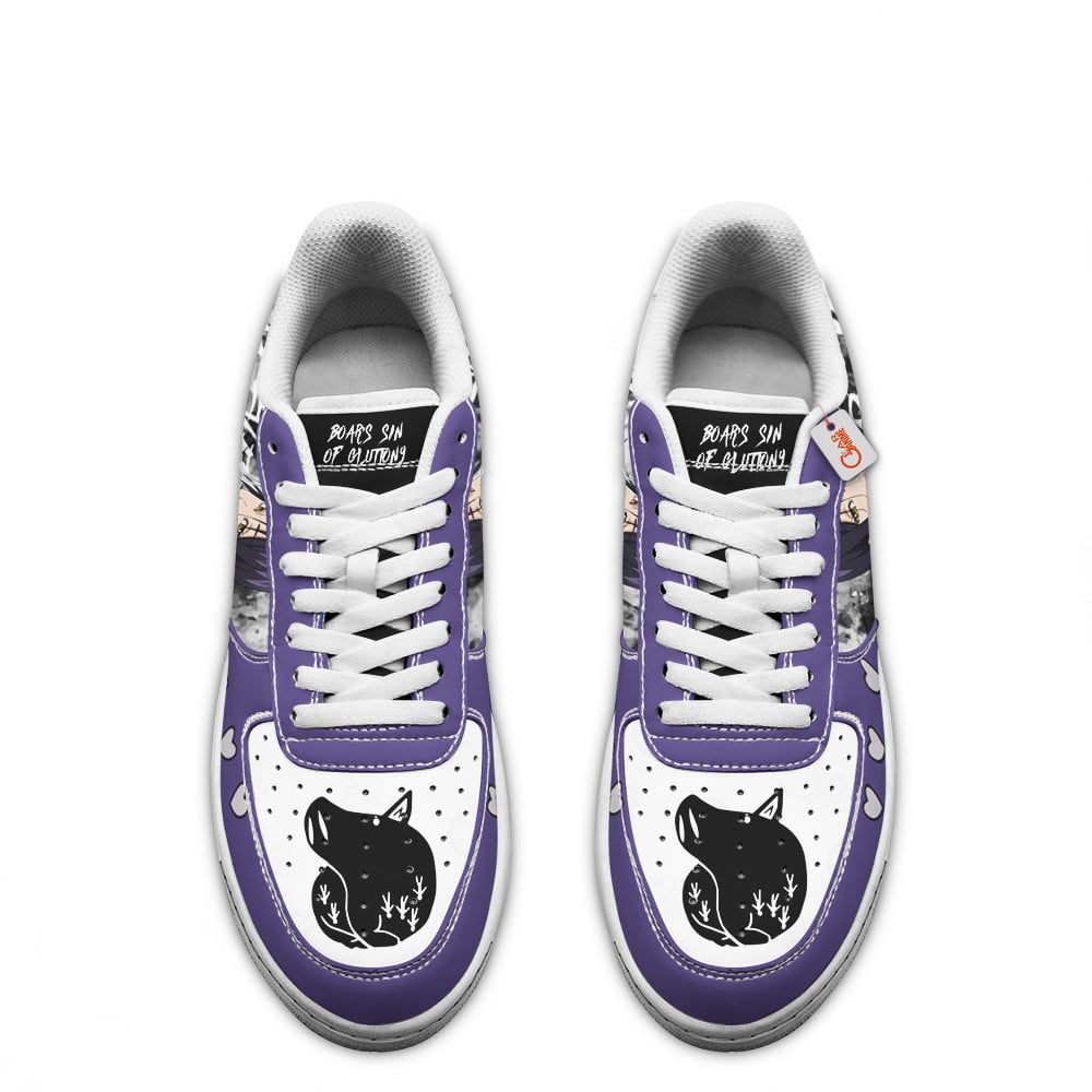 Baskets Anime Merlin Boar's Sin of Gluttony en Cuir Chaussures Basses Unisexes Anime Manga