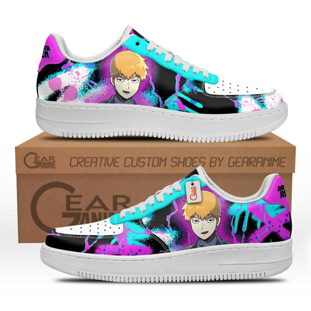 Baskets Anime Arataka Reigen en Cuir Chaussures Basses Unisexes Anime Manga