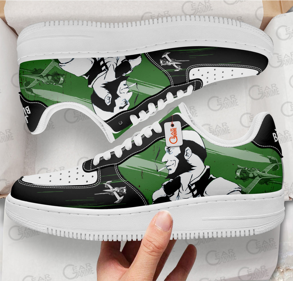 Baskets Anime Jet Black en Cuir Chaussures Basses Unisexes Anime Manga
