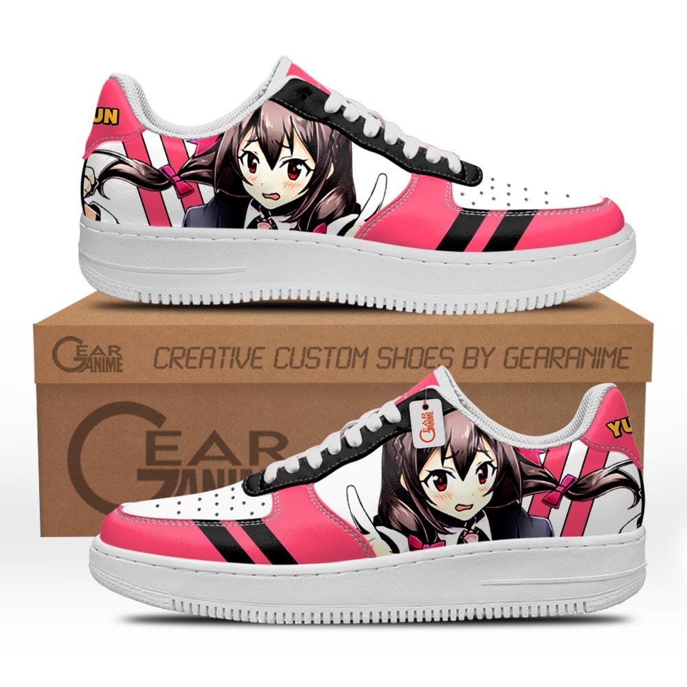 Baskets Anime Yunyun Custom Low-Top Leather Sneakers KonoSuba en Cuir Chaussures Basses Unisexes Anime Manga