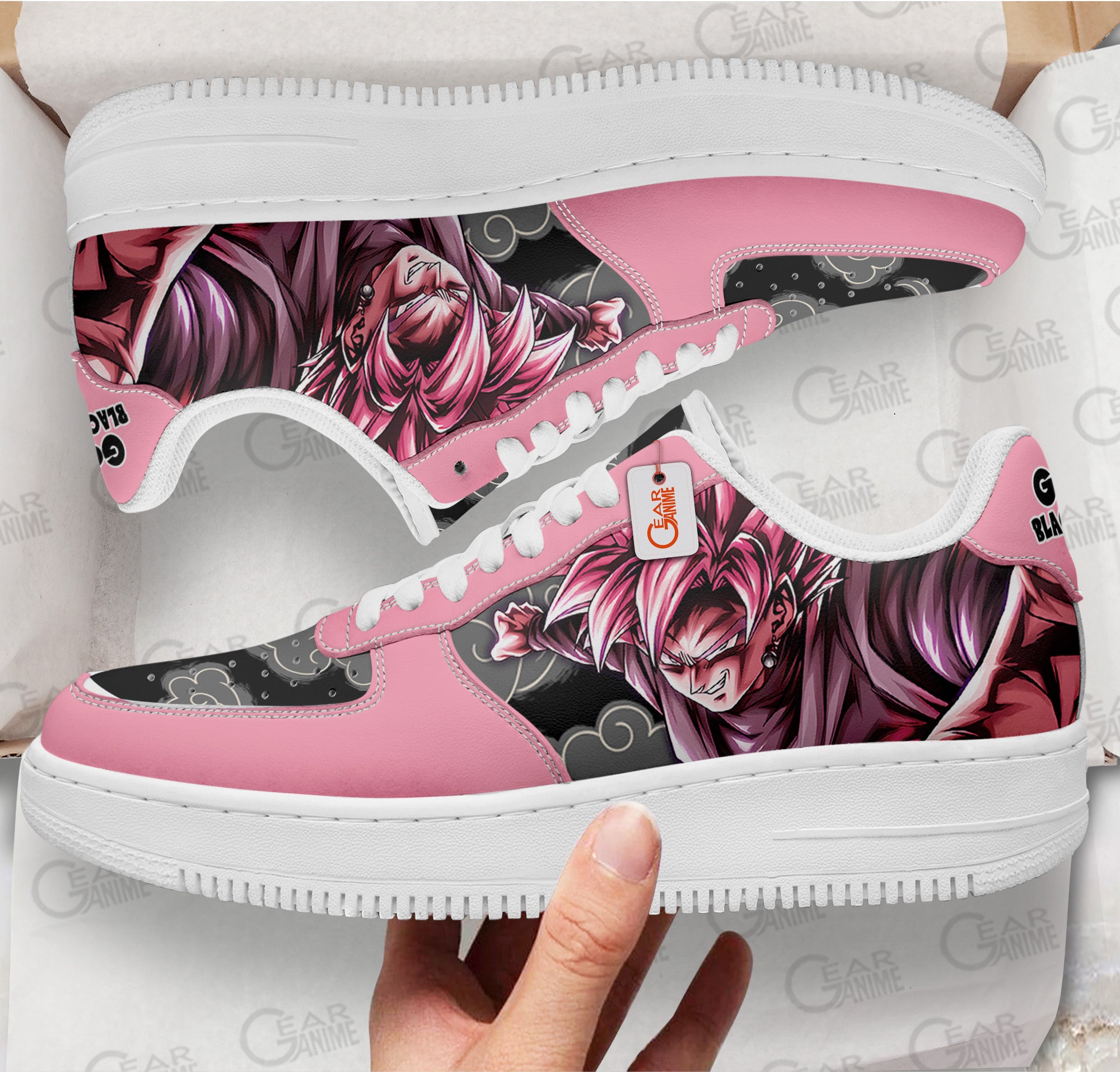 Baskets Anime Goku Black Rose en Cuir Chaussures Basses Unisexes Dragon Ball