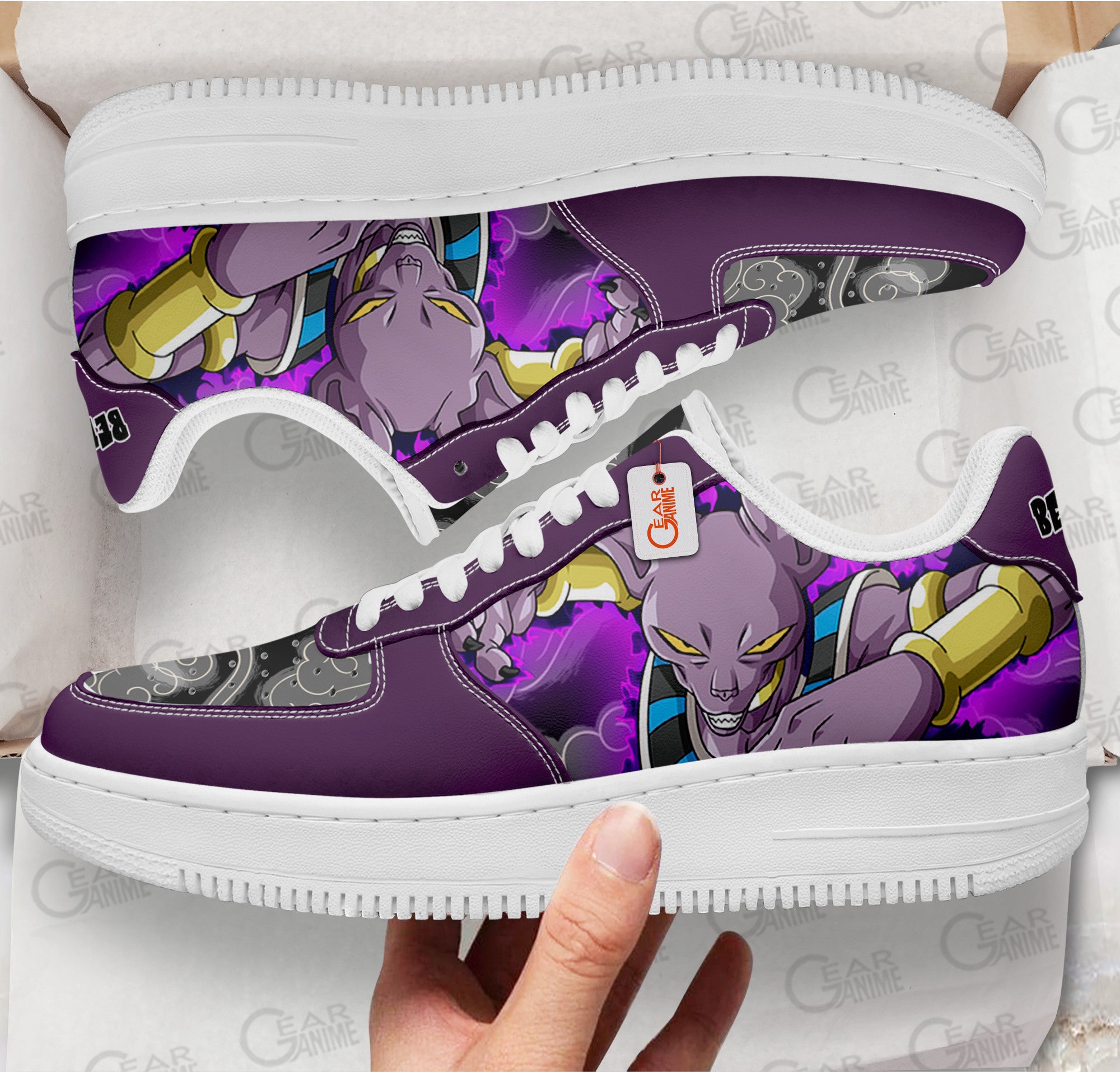Baskets Anime Beerus en Cuir Chaussures Basses Unisexes Anime Manga