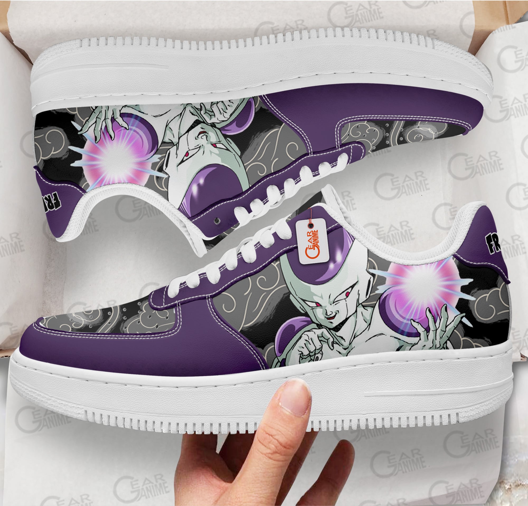 Baskets Anime Frieza en Cuir Chaussures Basses Unisexes Anime Manga