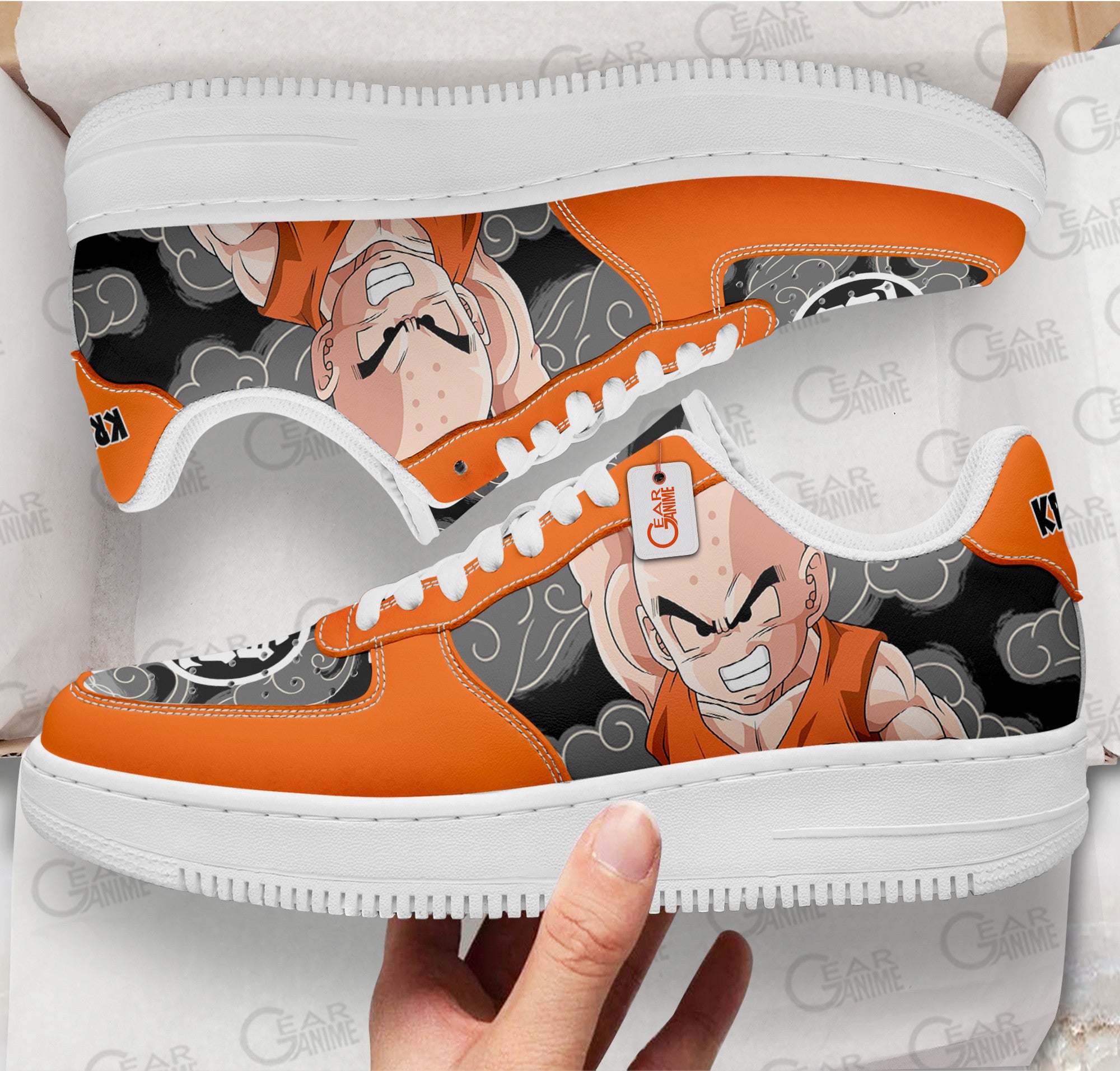 Baskets Anime Krillin en Cuir Chaussures Basses Unisexes Anime Manga