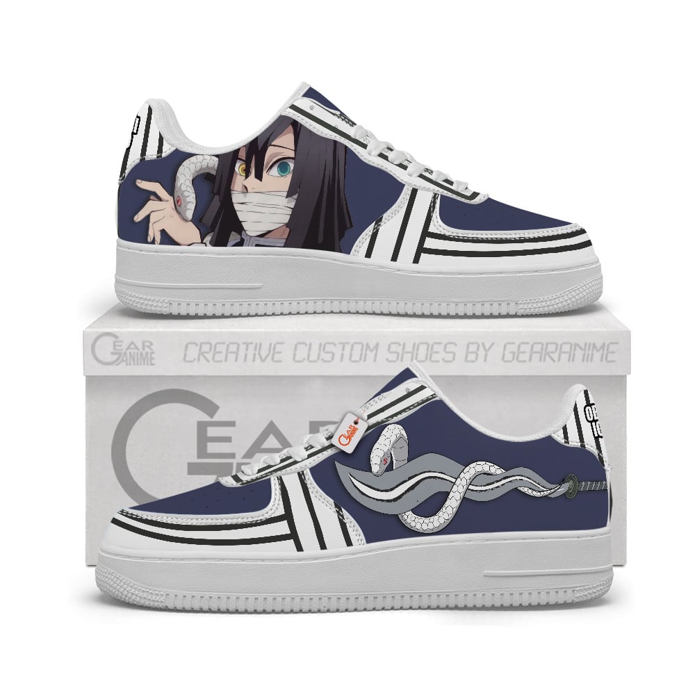Baskets Anime Obanai Iguro Personalized en Cuir Chaussures Basses Unisexes Anime Manga