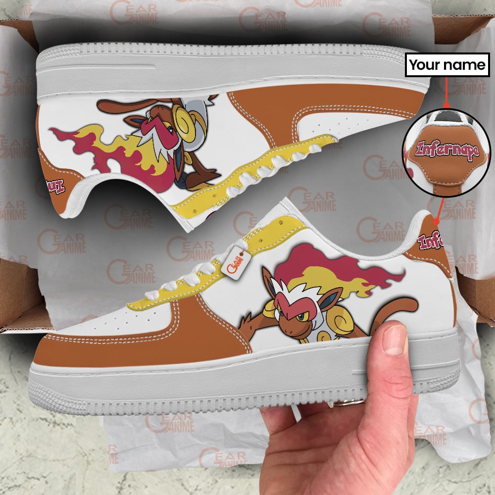 Baskets Anime Infernape Personalized en Cuir Chaussures Basses Unisexes Anime Manga