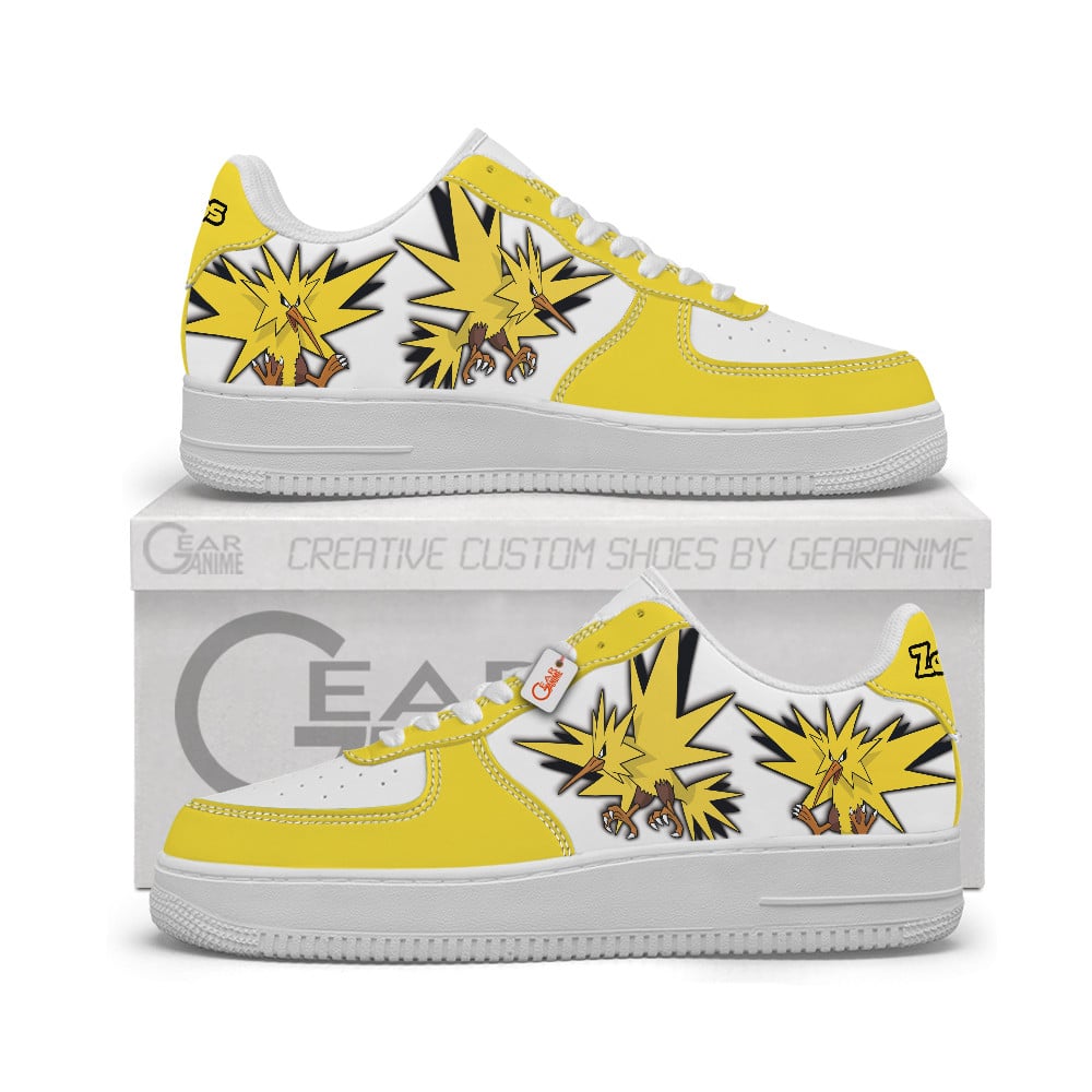 Baskets Anime Zapdos Personalized en Cuir Chaussures Basses Unisexes Anime Manga