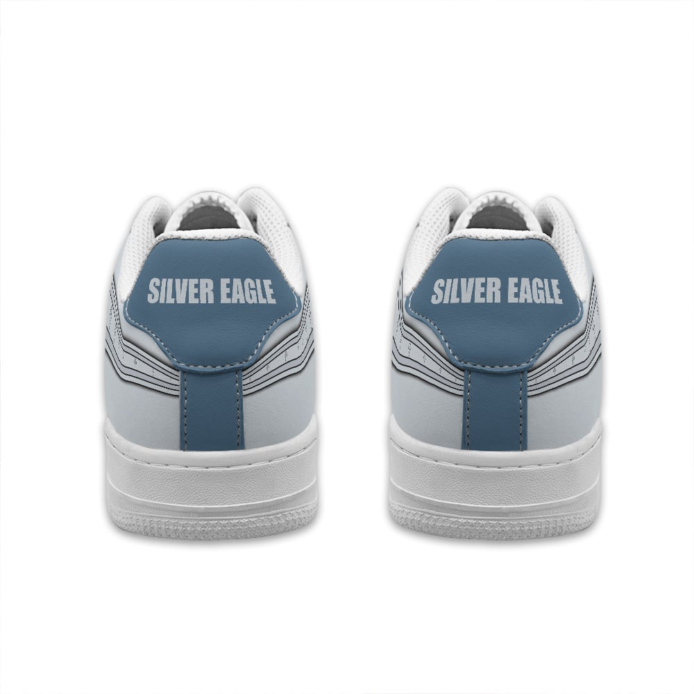 Baskets Anime Black Silver Eagle Personalized en Cuir Chaussures Basses Unisexes Anime Manga
