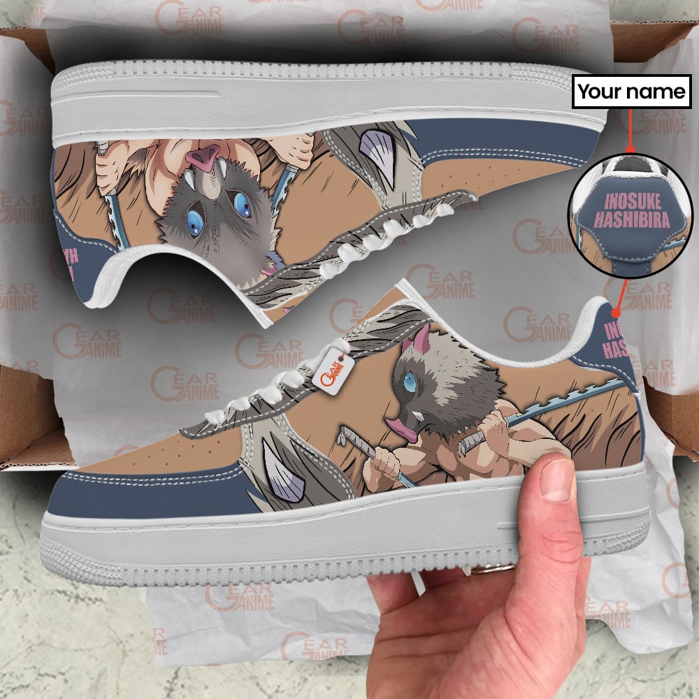 Baskets Anime Inosuke Hashibira Personalized en Cuir Chaussures Basses Unisexes Anime Manga