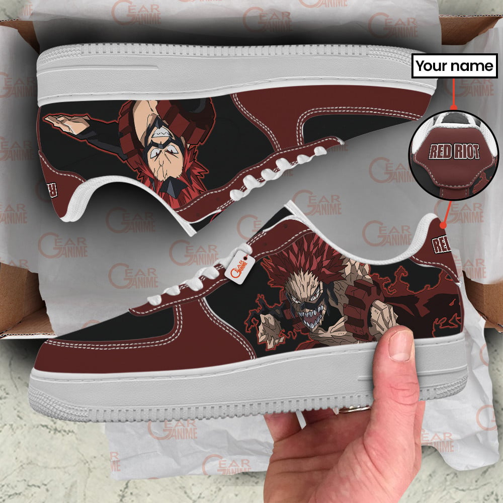 Baskets Anime Eijiro Kirishima Red Riot Personalized en Cuir Chaussures Basses Unisexes Anime Manga