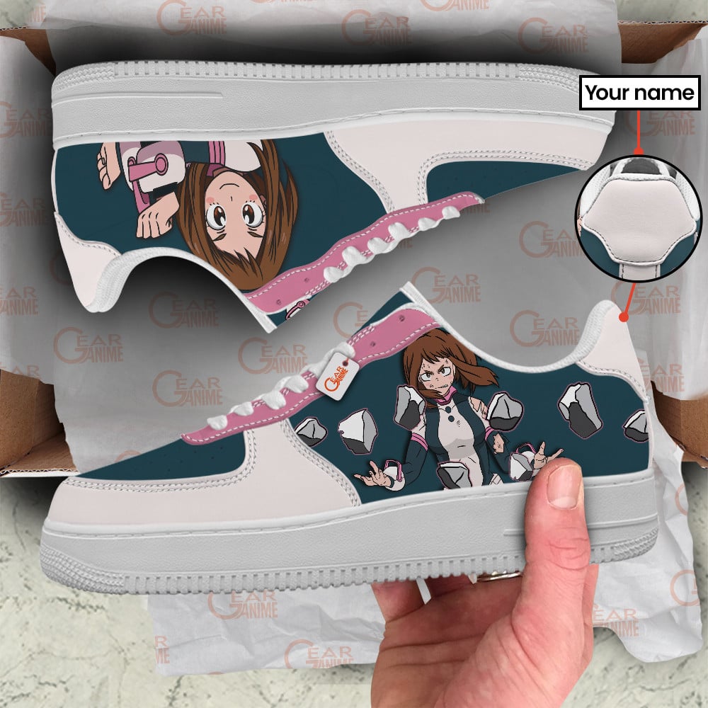 Baskets Anime Ochako Uraraka Uravity Personalized en Cuir Chaussures Basses Unisexes Anime Manga
