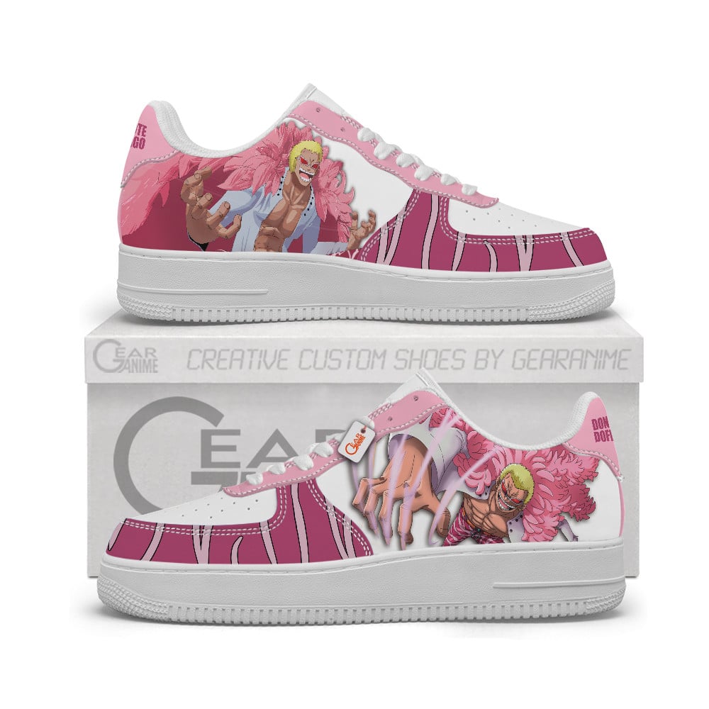 Baskets Anime Donquixote Doflamingo Personalized en Cuir Chaussures Basses Unisexes Anime Manga