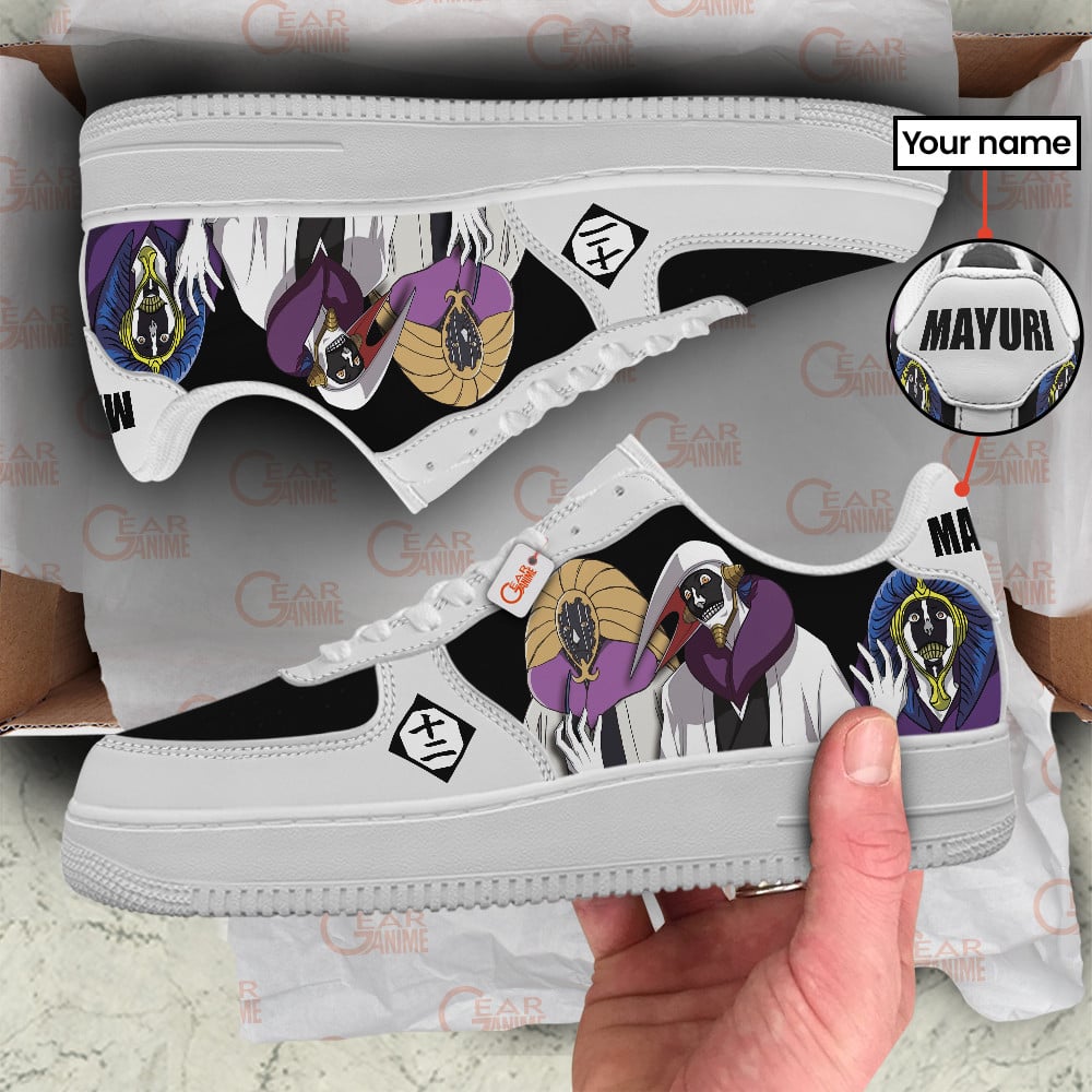 Baskets Anime Mayuri Kurotsuchi Personalized en Cuir Chaussures Basses Unisexes Anime Manga