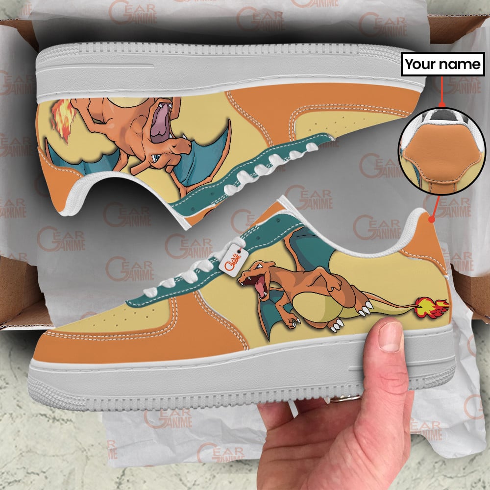 Baskets Anime Charizard Personalized en Cuir Chaussures Basses Unisexes Anime Manga